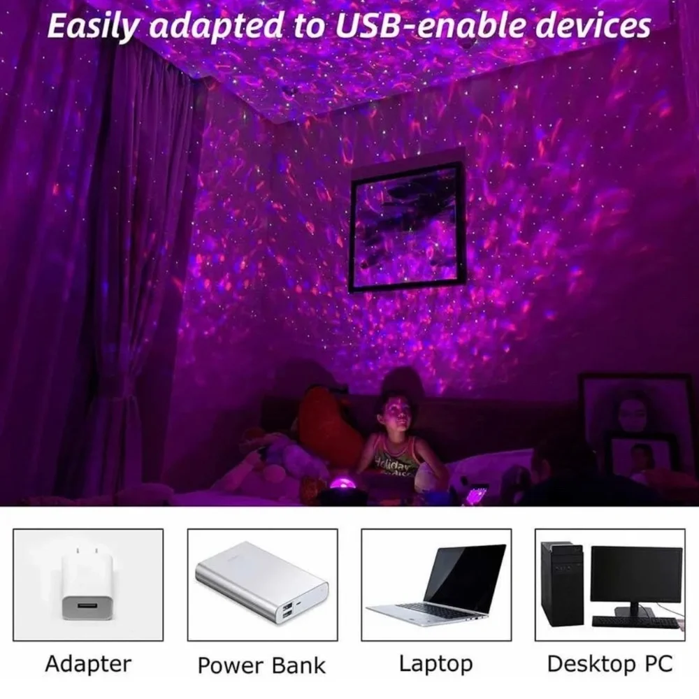 Projector Galaxy Starry Sky Night Light Ocean Star Party Speaker LED Lamp Remote
